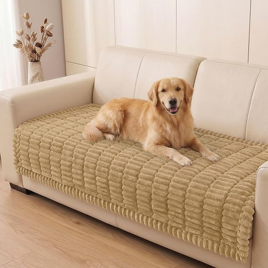Smiry Couch Cover for Dogs, Non Slip Washable Sofa Protector for Pets, Soft Furniture Cover for Pet, Stylish Sofa Covers, Cozy Protect Against Fur, Dirt & Everyday Messes (Camel, 35.4" x 70.9")