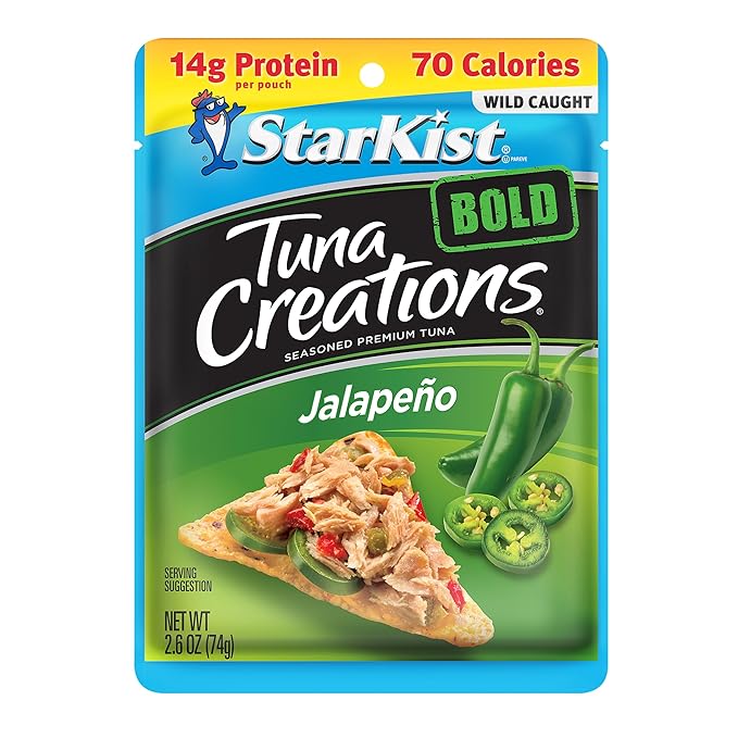 StarKist Tuna Creations BOLD Jalapeño Pouch (2.6 oz - 12 Pack) Wild Caught, High Protein Shelf Stable Seafood, Gluten Free, Soy Free, No Draining, Ready to Eat for Salads and Sandwiches
