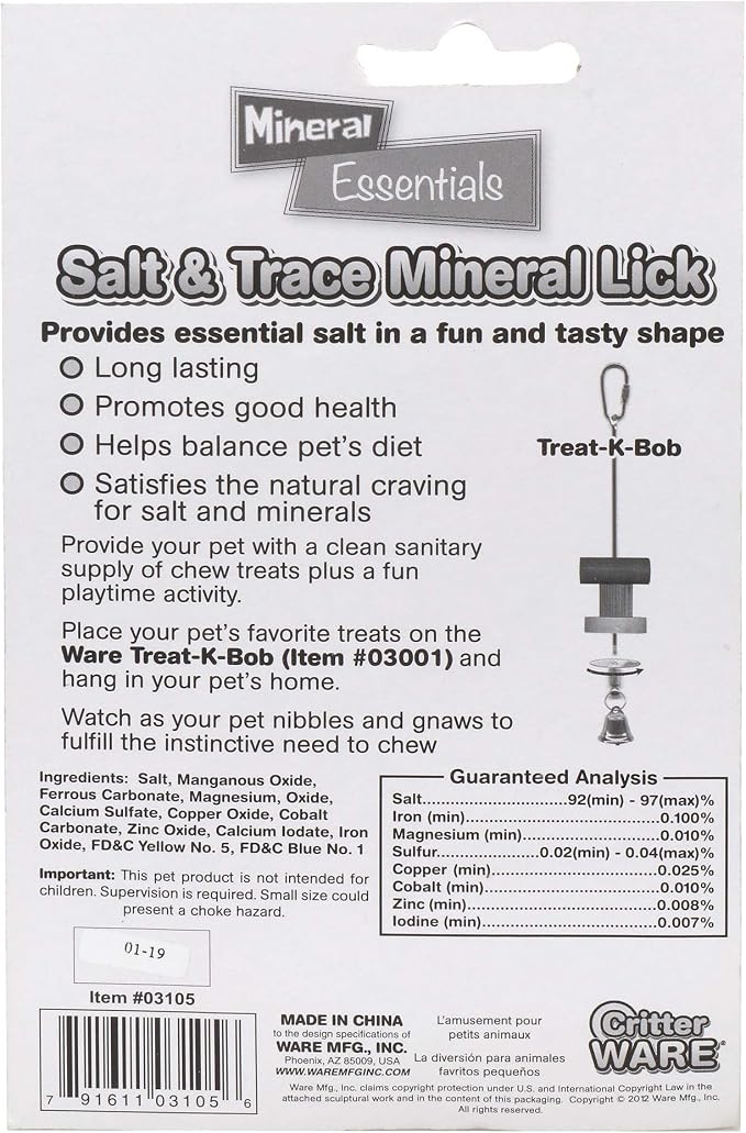 Ware Manufacturing Apple/Carrot Salt and Mineral Small Pet Chew Treat