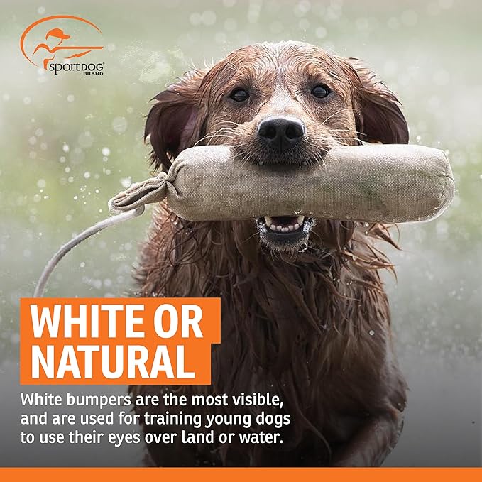 SportDOG Canvas Dummies - Hunting Dog Training Tool - Game Scent Absorber - Water-Ready Bumper - Durable Field Dummy - Weighted Toy - Puppy Size - 2.25" W X 8.5" L - Natural