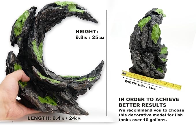 Allcolor Fish Tank Decor Rocks.Aquarium Decoration Model.Easy Superior Aquascape (Moon Valley)