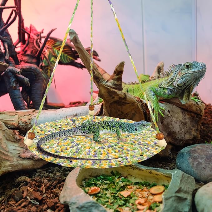 Jspupifip Bearded Dragon Bed, Large Reptile Hammock for Lizard Cage, Gecko & Chameleon Accessories