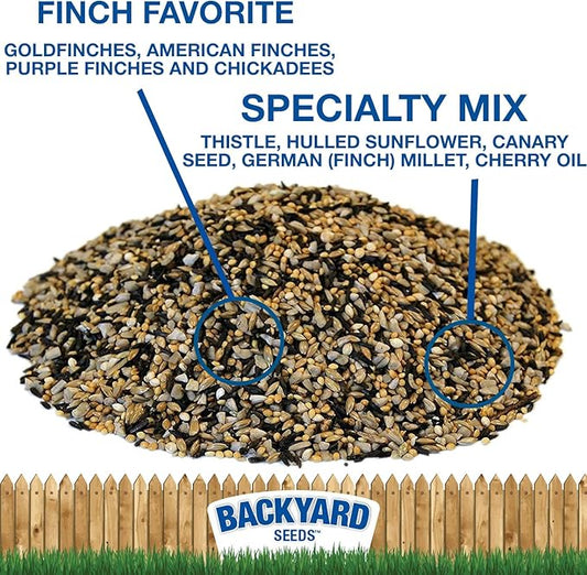 Backyard Seeds Finch & Small Songbird Frenzy 20lbs - Premium Nyjer Thistle Seed Blend for Finch Feeders, Small Bag of Wild Bird Food