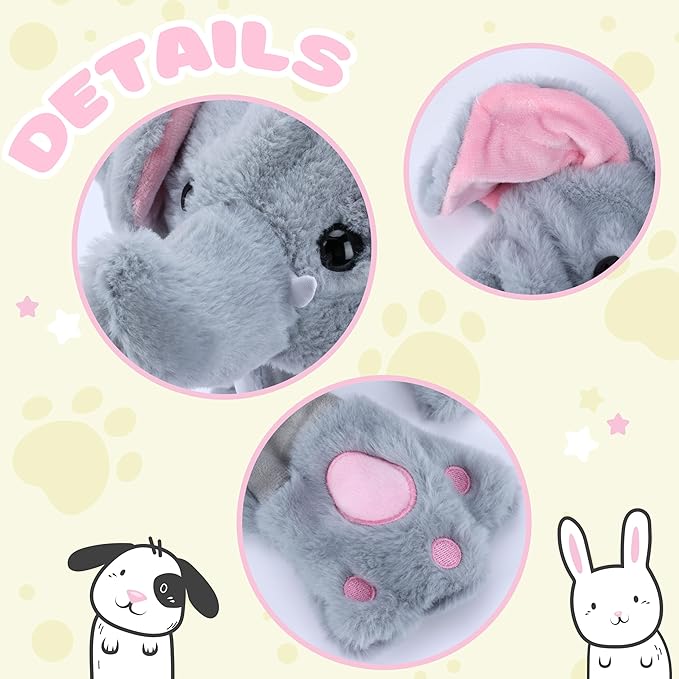 Bubblepompom Animal Hat with Ears Moving Jumping Pop Up Beating Hat Plush Holiday Cosplay Dress Up Funny Gift for Kids