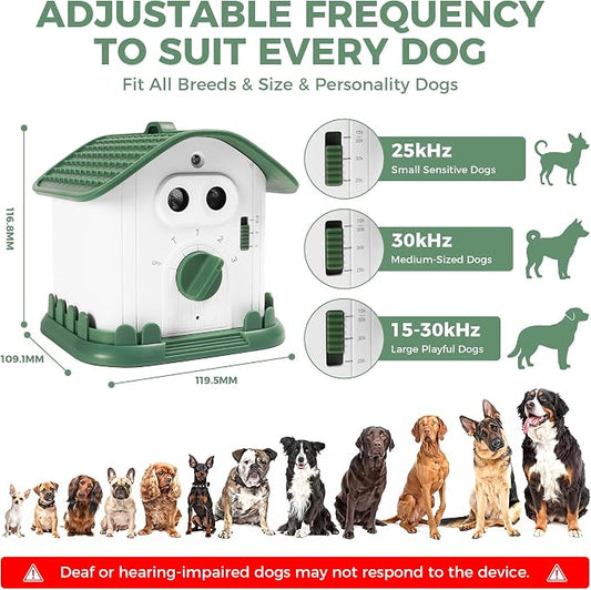 Adjustable Ultrasonic Dog Bark Deterrent Device with Smart Detection | Waterproof, Long-Range Indoor Outdoor Use, Portable, Type-C Fast Charging