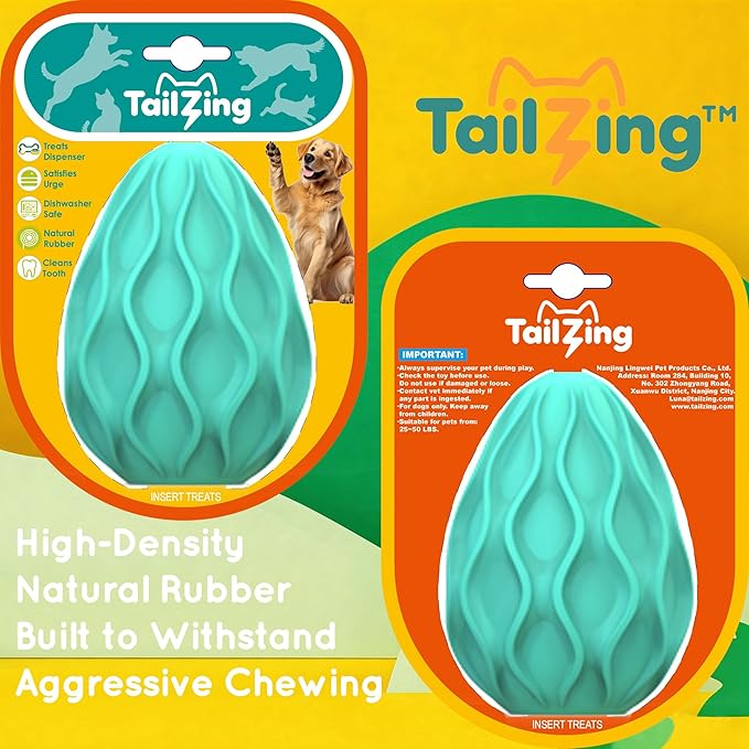 Dog Toys for Aggressive Chewers Durable Interactive Dog Chew Toys Tough Indestructible Treat Dispensing Cognitive Toys Mental Enrichment Puzzle Feeder Boredom Buster Anxiety Relief (Blue)