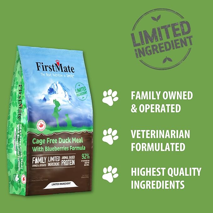 FirstMate Cage Free Duck Meal & Blueberries Formula for Cats (10 lb.)