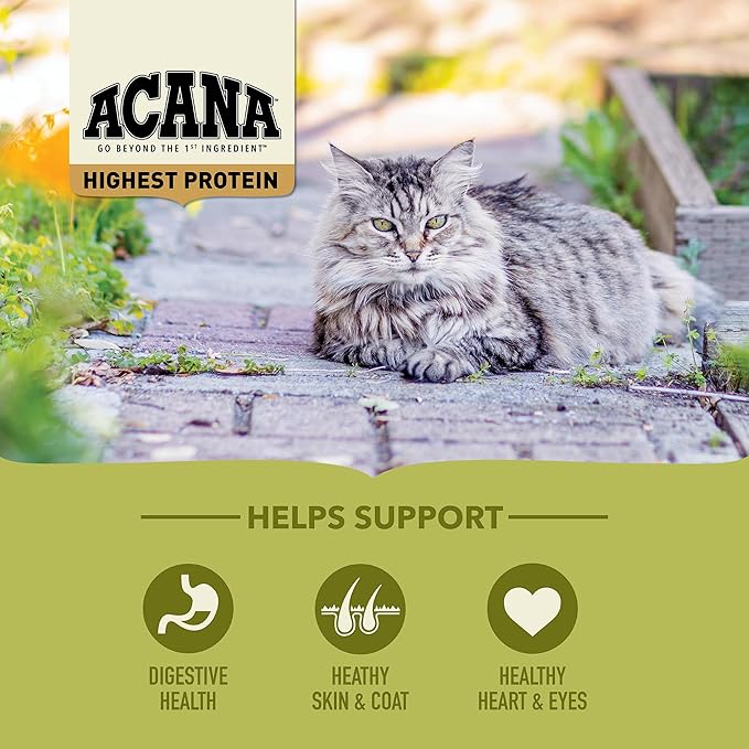 ACANA Grain-free Dry Cat Food Grasslands Chicken Duck Turkey Fish and Quail 4lb Bag