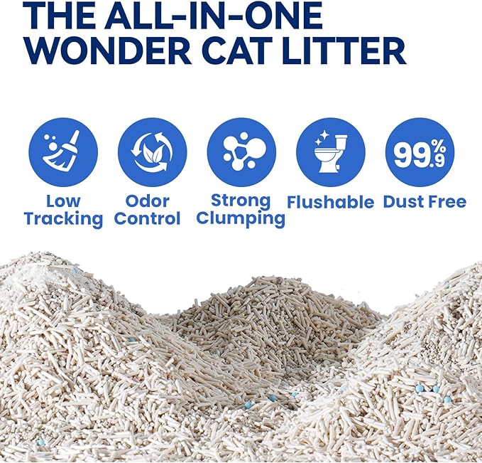 OPET Mixed Tofu Bentonite Multi-Cat Litter, Strong Fast Clumping Kitty Litter, 99.9% Dust Free & Low Tracking, High Absorbent & Odor Control, Natural Pet Litter (18lb, Green Tea)