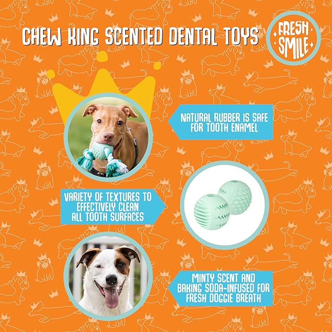 Chew King by Mammoth Dental Dog Toy Collection, Ring Clinically Proven to Remove Plaque