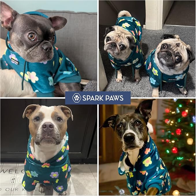 Spark Paws Dog Hoodie – Premium Dog Sweater for Small, Medium, and Large Dogs | Warm Outfits for French Bulldogs, Pitbull, Puppy, Winter Jacket Alternative - Daisy - 2XL
