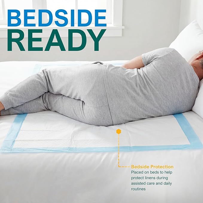 MED PRIDE Disposable Underpads 23'' X 36'' (25-Count) Incontinence Pads, Chux, Bed Covers, Puppy Training | Thick, Super Absorbent Protection for Kids, Adults, Elderly | Liquid, Urine, Accidents