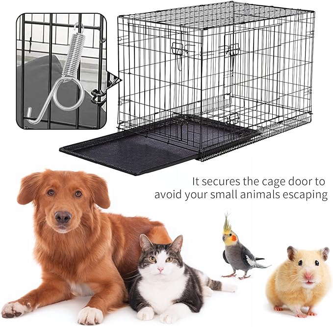 Anxingo 30 Pcs Spring Cage Latch Door Spring Hook Metal Finger for Fixing Rabbit, Dog, Cat, Birds,Rodents, Guinea Pig, Hamster, Parrot Hedgehog Cage Door