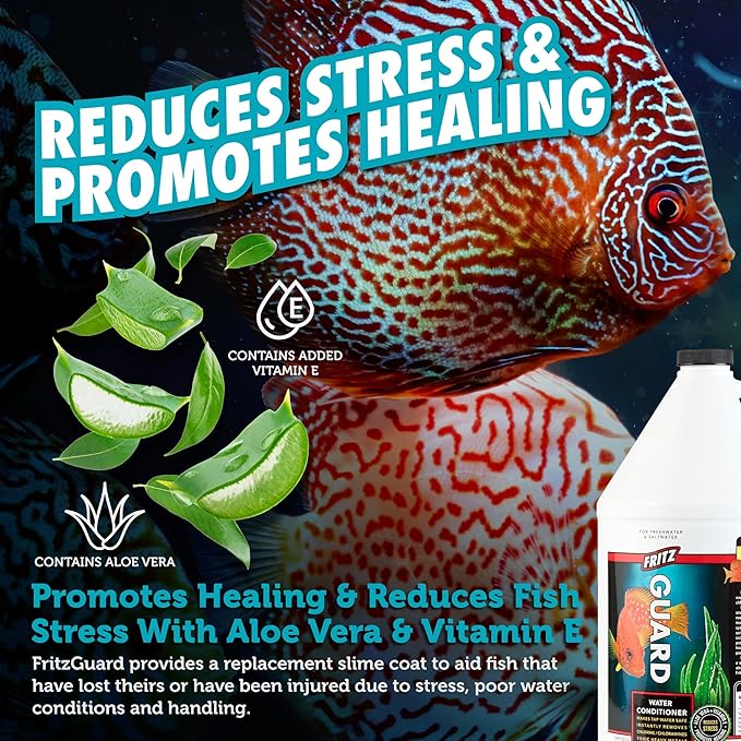 Fritz Aquatics FritzGuard Water Conditioner/Dechlorinator Makes Tap Water Safe for Fresh & Salt Water Aquariums (1-Gallon)