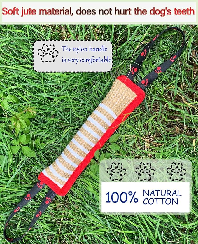 Clysoru Dog Tug Toy Tough Jute Bite Pillow Lasting Training Equipment Puppy to Large Dogs Interactive for Large and Small