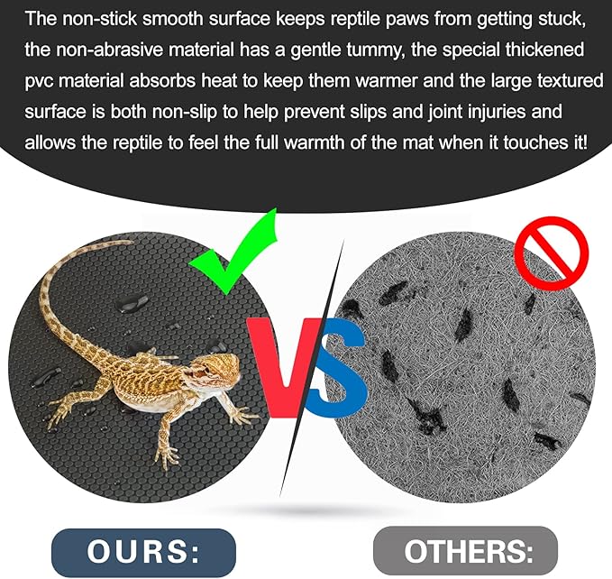 Vodolo Bearded Dragon Tank Accessories, Reptile Terrarium Carpet Substrate for Leopard Gecko, Lizard, Iguana, Snake, Tortoise, Non-Adhesive Reptile Habitat Bedding(Black 79inch)