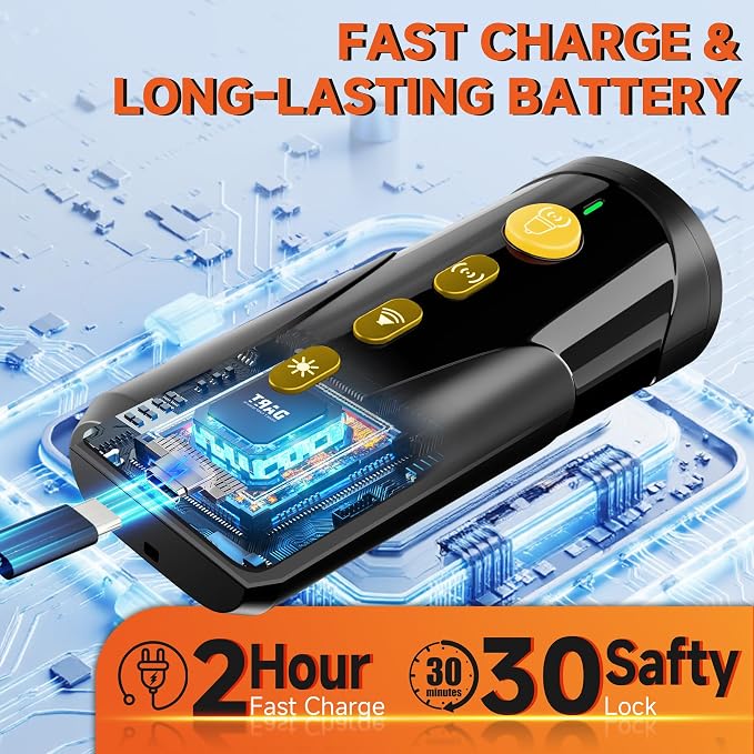 Dog Bark Deterrent Device, 3X Ultrasonic Anti Barking Device 6 Modes Dog Trainer Rechargeable & Portable Safe Bark Control Indoor Outdoor for All Dogs with LED Flashlight - Yellow Button