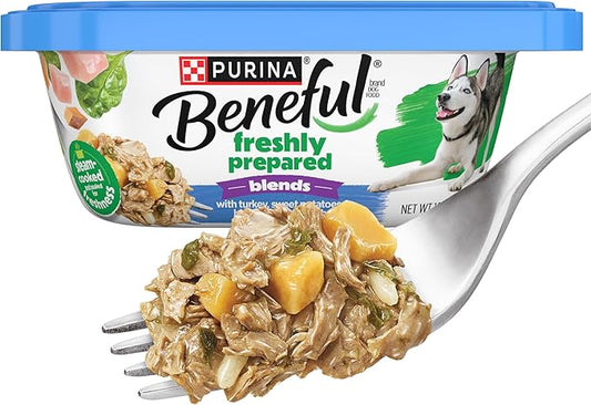 Purina Beneful Freshly Prepared Blends Wet Dog Food With Turkey, Sweet Potatoes, Brown Rice and Spinach - (Pack of 8) 10 oz. Tubs