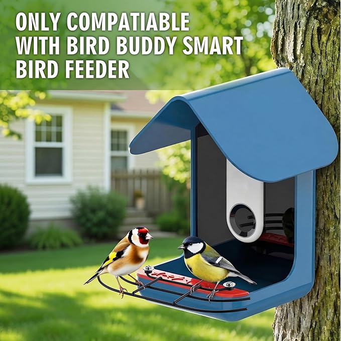 Hohean Metal Perch Extender Compatible with Bird Buddy Smart Feeder - Weatherproof Fan Shaped Perch Accessory with Installation Screws, Ideal for Multiple & Clear Bird Photos