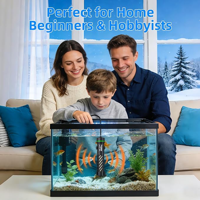 FREESEA Aquarium Heater for Fish Tank: 50W Small Submersible Thermostat with Off-Water Protection & UL Certified Cord for 3-10 Gallon Fish Turtle Tanks Enthusiasts