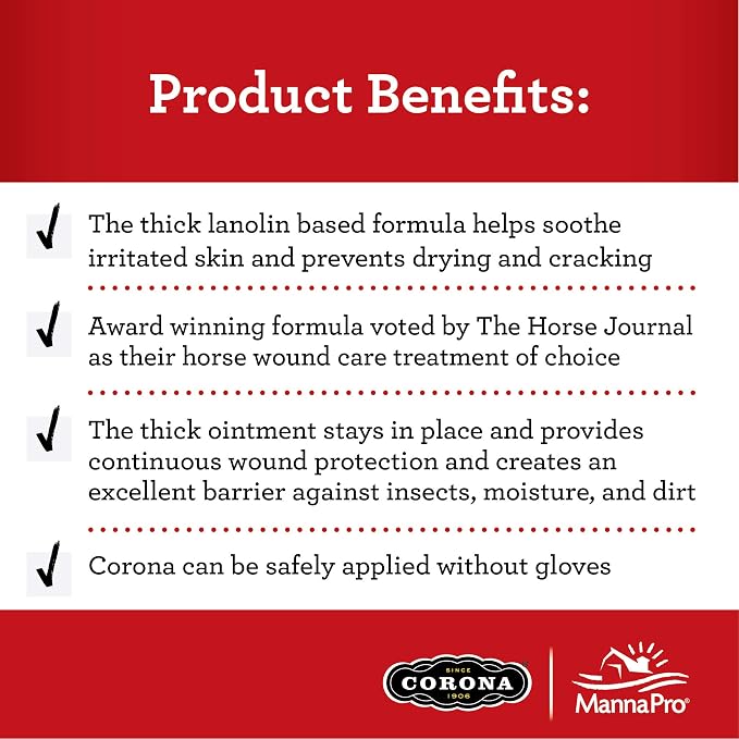 Corona Horse Ointment 14 oz – Multi-Purpose Soothing Relief for Hooves, Skin, Joints, and Muscle Care