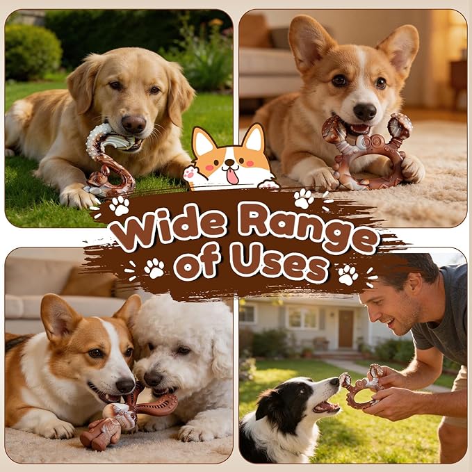Indestructible Dog Toys for Aggressive Chewers, Tough and Durable Chew Toys for Large Medium Dogs, Interactive Dog Chew Toys to Keep Them Busy (B Squirrel)