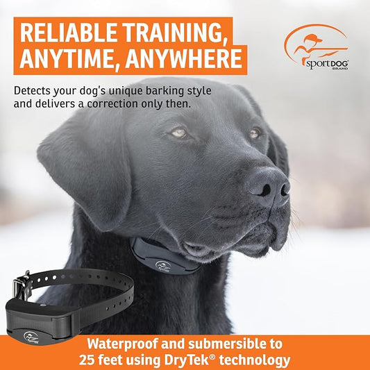 SportDOG NoBark 10 Bark Control Collar - Silent Partner Technology Detects Only Your Dog's Bark, 10 Static Levels, 2 Training Modes, Rechargeable 200-Hr Battery, Waterproof, Dogs 8 lb+