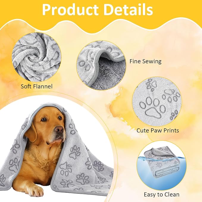 Dog Blankets for Medium Dogs, Cat, Premium Soft Dog Blankets for Small Dog Washable, Puppy Blanket Dogs Essentials for Puppies (3, Grey, 41" x 30")