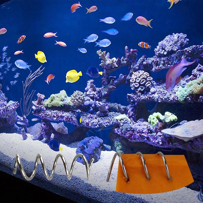 Fish Tank Aquarium Feeder, Vegetable, Loach, Malawi Cichlid Snail Stainless Steel Sinking Feeder 2 Pcs Set