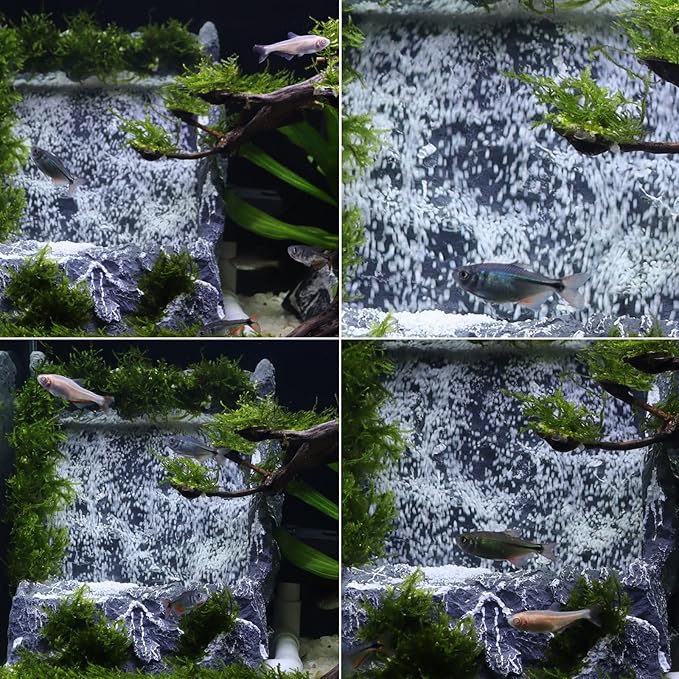 Dynamic Aquarium Decoration Sand Waterfall, Large Resin Model Seiryu Stone for Aquascaping with Water Pump and White Aquarium Sand, Fish Tank Accessories Hardscape