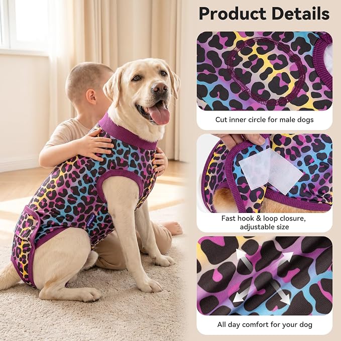 cyeollo Dog Surgery Recovery Suit, Surgical Onesie for Female & Male Dogs