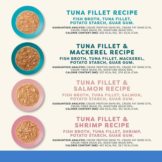 Applaws Natural Wet Cat Food in Gravy, Limited and Natural Ingredients, High Protein with No Artificial Additives, Fish Selection in Gravy (24 x 2.47oz Cans)