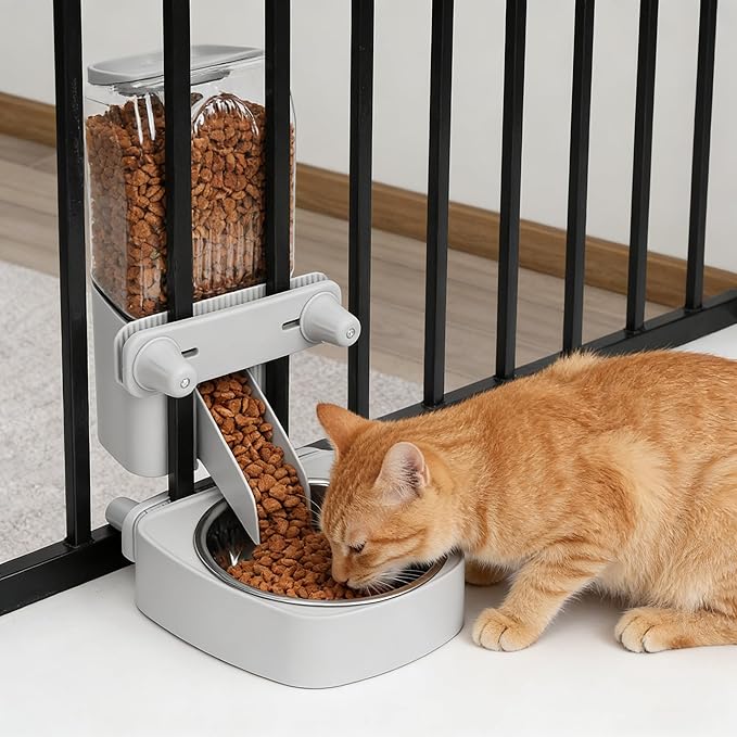 54 oz Pet Food Dispenser, Gravity Feeder Bowl for Cage, Auto Feeder for Ferret, Cat, Dog and Other Small & Medium Animals, Compatible with Widemouth Cages(Yellow)
