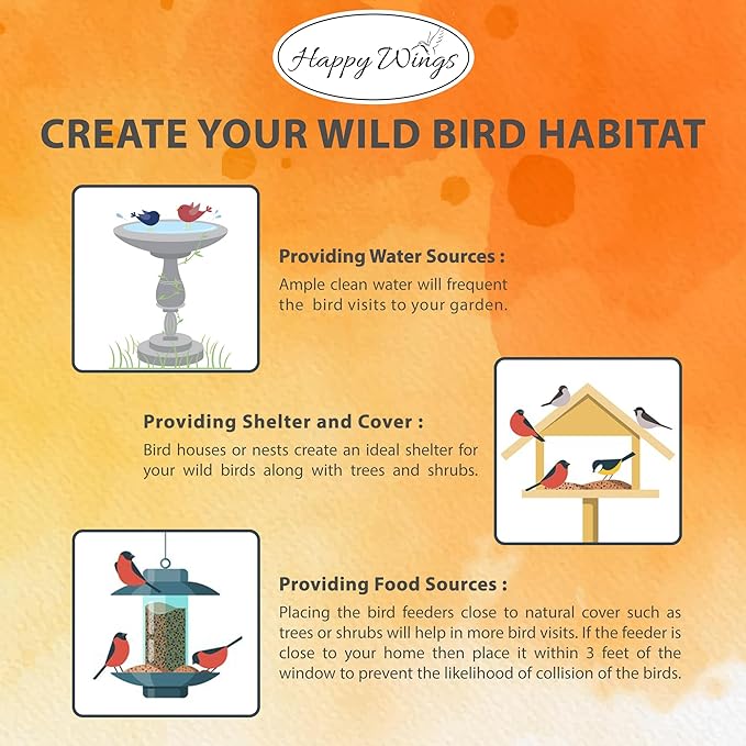 Happy Wings Nyjer/Thistle Seeds Wild Bird Food - 5 Pounds I No Grow Seed I Bird Seed for Wild Birds