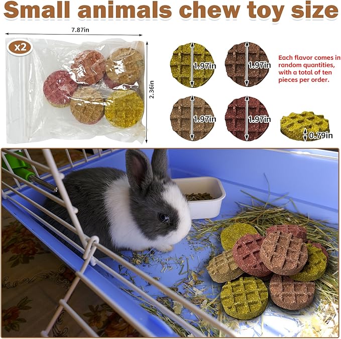 PINVNBY 20PCS Bunny Chew Toys Small Animal Molar Snacks for Teeth Rabbit Treats for Hamster, Chinchilla, Guinea Pig, Squirrels, Gerbils and Small Animals