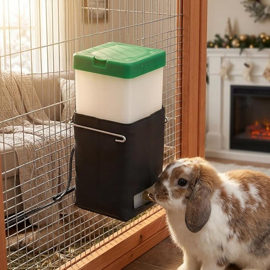 Toddmomy Heated Water Bottle for Pets 7.08In Automatic Waterer for Rabbits and Hamsters Constant Thermostat Water Dispenser Leak-Proof Design