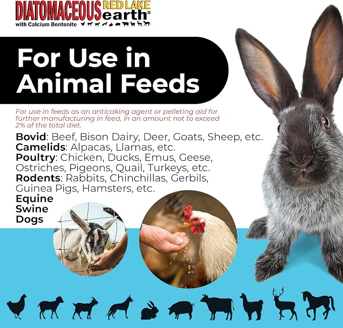 Progressive Planet Red Lake Earth Animal Feed Additive, 4Lbs - Natural Diatomaceous with Calcium Bentonite for Poultry & Livestock - Prevents Caking, Improves Feed Flow & Maintains Fresh Feed