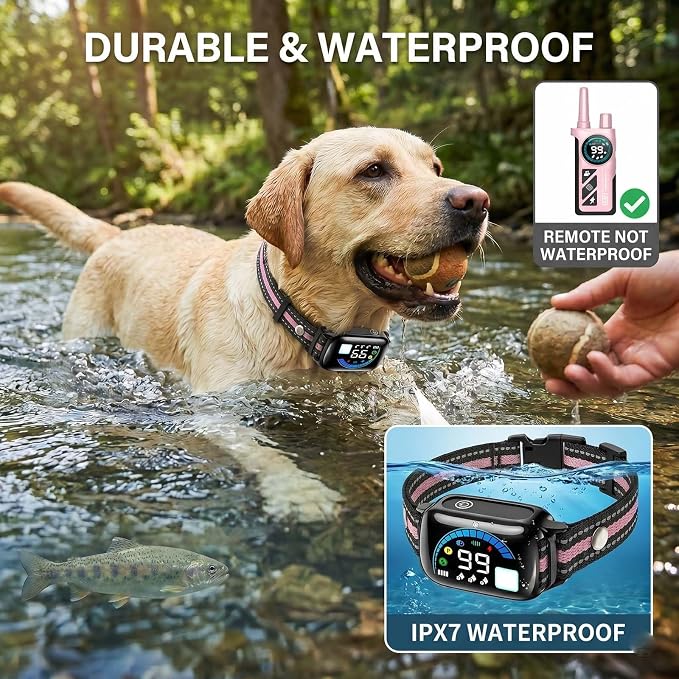Dog Shock Collar with Remote Control, Shock Collar for Dogs, 2-in-1 Upgraded 3300FT Super Long Range Rechargeable Dog Shock Collar, 4 Safe Modes, IPX7 Waterproof Receiver