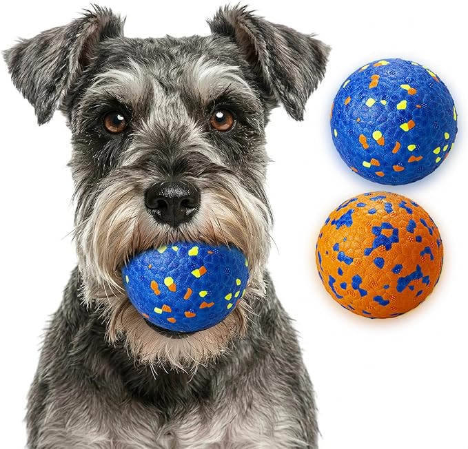 Dog Ball Toys Dog Tennis Ball for Aggressive Chewers Indestructible Bouncy Lightweight Water Toy Fetch Ball for Large Medium and Small Dog