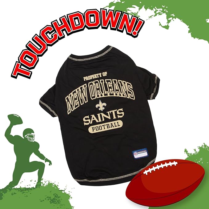 Pets First Shirt for Dogs & Cats - NFL NEW Orleans Saints Dog T-Shirt, X-Large. - Cutest Pet Tee Shirt for the Real Sporty pup (Pack of 2)