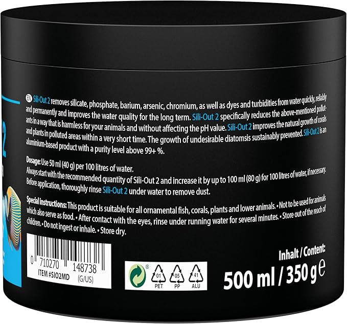MICROBE-LIFT® - Sili-Out 2 | Silicate absorber for every saltwater & freshwater aquarium | fast & effective | removes silicate, phosphate, barium, arsenic, chromium & yellow substances | content: 360g