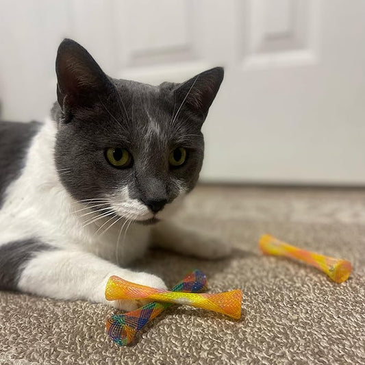 SPOT Kitty Fun Tubes Cat Toy | Bouncy Cat Toy with Catnip Inside for Cats and Kittens to Bite, Swat and Chase | Interactive Cat Toy | 3 Pieces