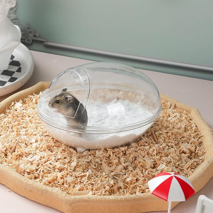 IBWell Transparent Hamster Sand Bath Container, Cage Accessory Box Keeps Sand Contained