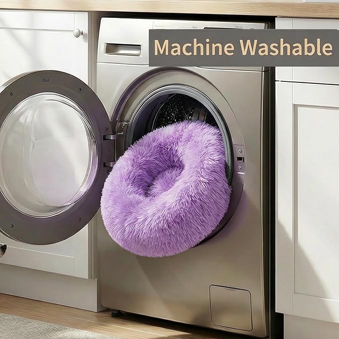 Guinea Pig Bed 11.8 Inch for Small Animal，Washable Small Animal Beds，Hideout Soft & Comfortable Donut Bed for Dwarf Rabbits/Hamster/Hedgehog/Ferrets,Purple