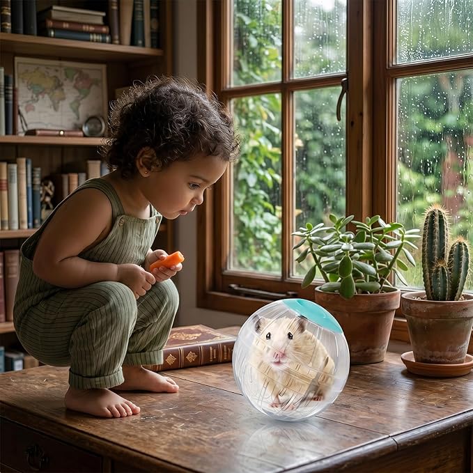 5.7 Inch Hamster Ball, Clear Hamster Exercise Ball, Running Wheel, Breathable, Large Space, Easy to Clean, Cage Accessories, Small Animal Exercise Toys for Small and Medium Dwarf Hamsters