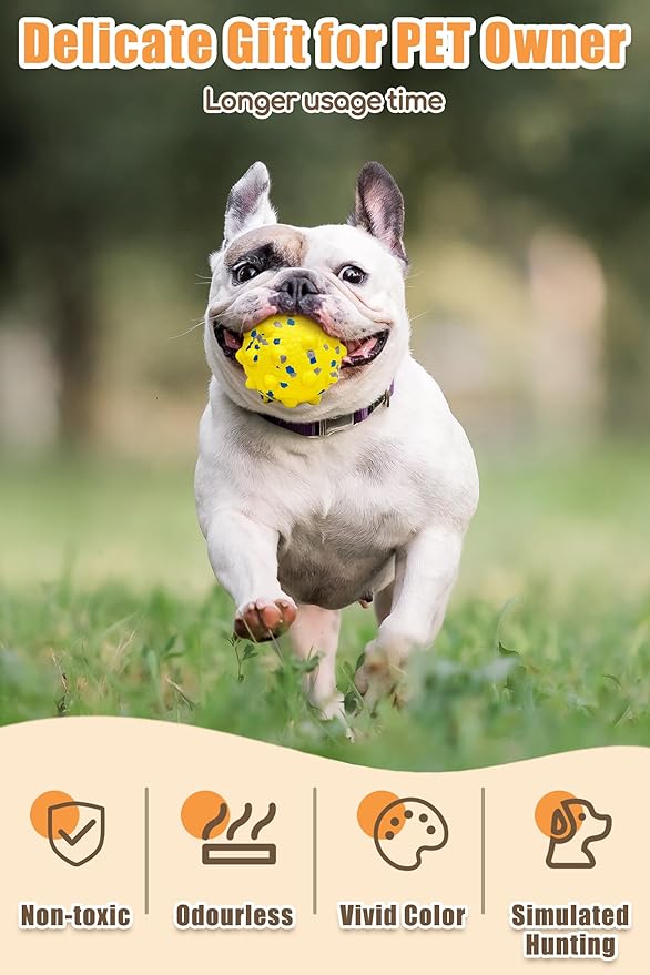 Moonorange Dog Tennis Balls for Aggressive Chewers, Indestructible Durable Bouncy Interactive Toy for Dogs Fetch Game Lightweight Floating Outdoor Training(Yellow+Blue Medium)