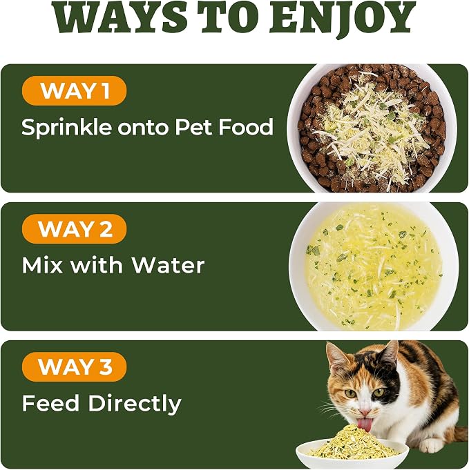 Wellix Freeze Dried Dog and Cat Food Toppers with Kale & Egg Yolk for Picky Pet - High Protein Low Calorie Dog Treats to Support Digestive & Skin Health - Healthy Cat Treats for Indoor Cats 7.05oz