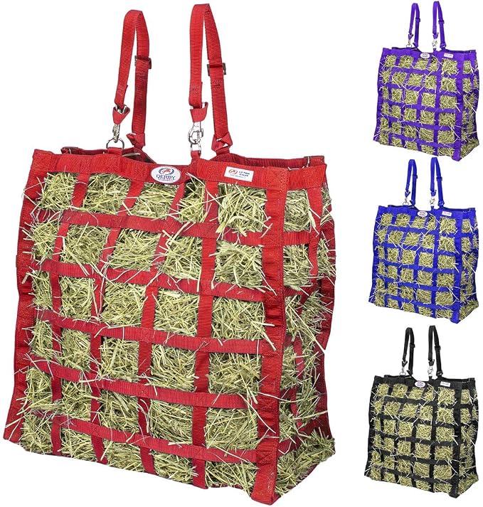 Derby Originals Easy Feeder Horse Hay Bag with Super Tough Bottom and 1 Year Warranty, red, 3"x3.5"