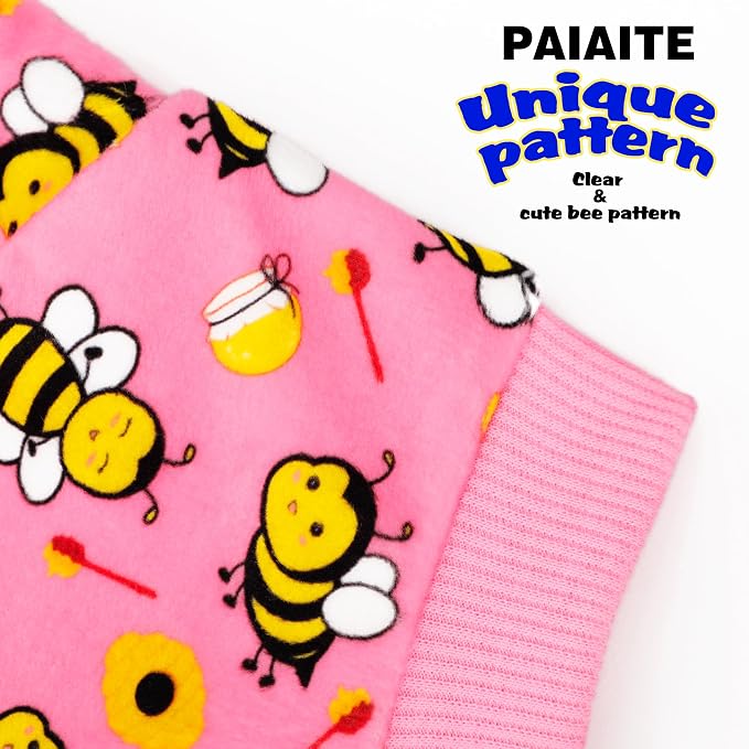 Paiaite Dog Pajamas Onesie: Comfortable Four-Legged Apparel for Small, Medium, & Large Dogs, Polyester Material for Comfort, Wrinkle Resistance, Moisture Wicking, Stretchiness Cute Bee Purple XL