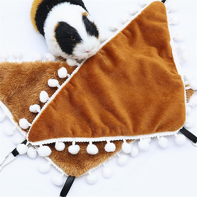 5 in 1 Ferret Rat Guinea Hammock and Warm Bed, Soft Cotton Guinea Pig Hideout Hammock Tunnel, Hanging Swing Cage Accessories for Hamster Sugar Glider Squirrel